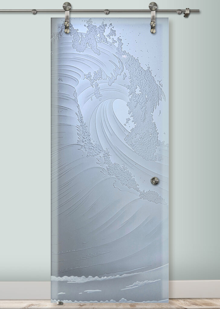 frosted glass barn door curl 3D enhanced private