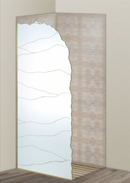 Shower Panel with Frosted Glass Abstract Abstract Hills Design by Sans Soucie