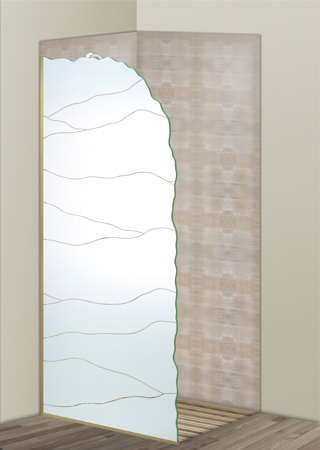 Shower Partition with Frosted Glass Abstract Abstract Hills Design by Sans Soucie