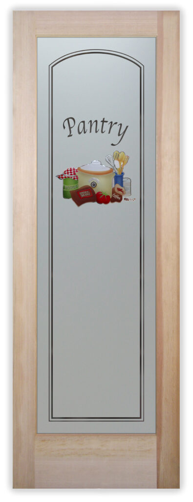 Glass Pantry Door featuring Dimensional 3D Design Bakers Delight Painted