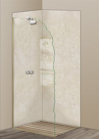 Shower Partition with sandblast Frosted Glass Design Art Glass Featuring Sandblast Etched Glass by Sans Soucie