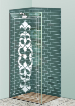 Shower Panel with Frosted Glass Traditional Faux Bevels Design by Sans Soucie