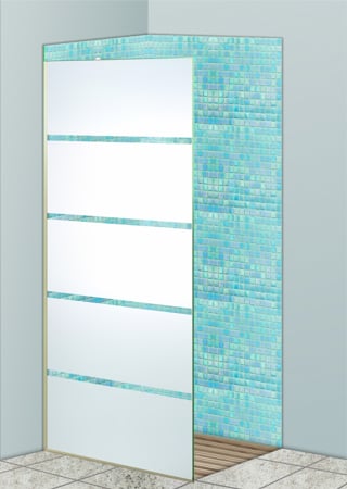 Shower Partition with Frosted Glass Geometric Grand Design by Sans Soucie