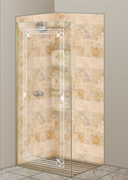 Shower Panel with a Frosted Glass Miranda  Design for Not Private by Sans Soucie Art Glass