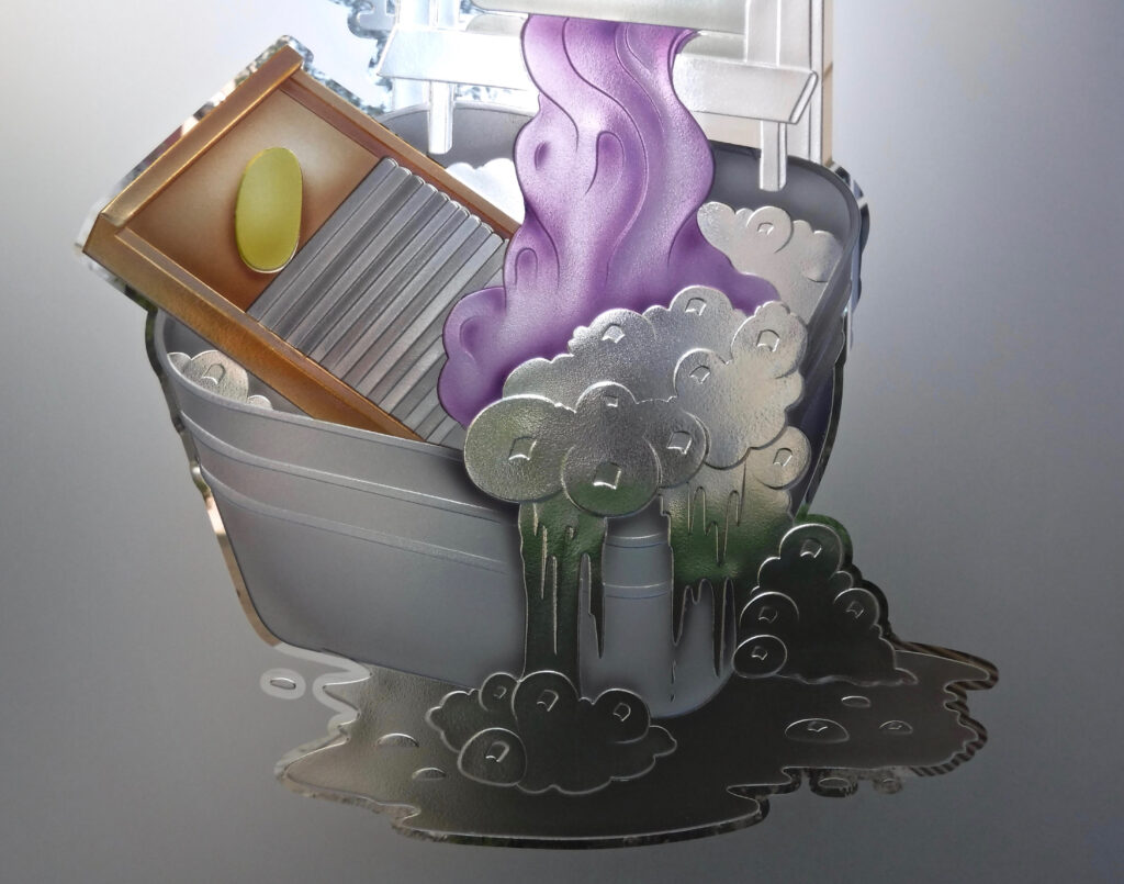 A closer look at Thru the Wringer 3D Painted