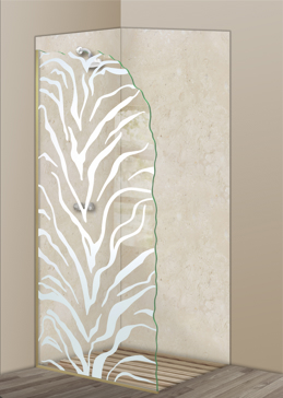 Shower Panel with Frosted Glass Wildlife Tiger Stripes Design by Sans Soucie