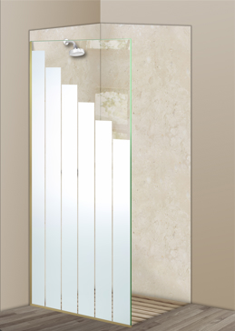 Shower Panel with Frosted Glass Geometric Towers Design by Sans Soucie