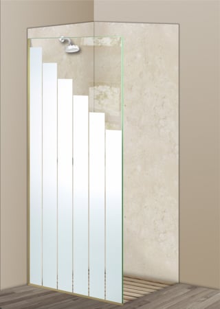 Shower Partition with Frosted Glass Geometric Towers Design by Sans Soucie