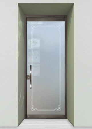 All Glass Front Door with Frosted Glass Borders Florence Border Design by Sans Soucie
