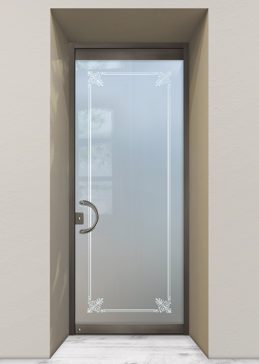 Handmade Sandblasted Frosted Glass Exterior Glass Door for Private Featuring a Traditional Design Rochelle by Sans Soucie