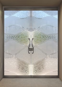 Exterior Glass Door with Frosted Glass Abstract Abstract Hills Design by Sans Soucie