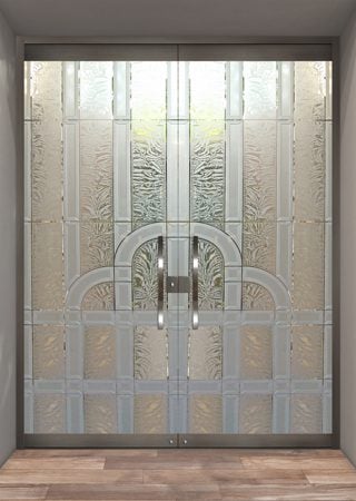 All Glass Front Door with sandblast Frosted Glass Design Art Glass Featuring Sandblast Etched Glass by Sans Soucie