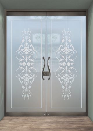 All Glass Front Door with sandblast Frosted Glass Design Art Glass Featuring Sandblast Etched Glass by Sans Soucie