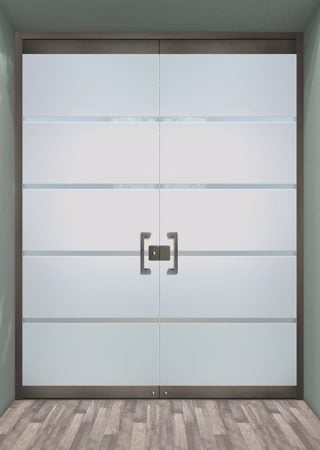 All Glass Front Door with Frosted Glass Geometric Grand Design by Sans Soucie