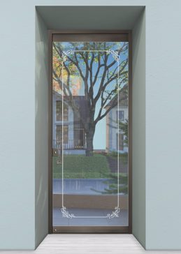 Exterior Glass Door with a Frosted Glass Lenora Border Borders Design for Not Private by Sans Soucie Art Glass