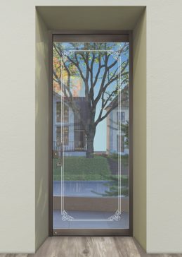 Exterior Glass Door with a Frosted Glass Naples Border Borders Design for Not Private by Sans Soucie Art Glass