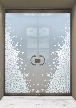 Exterior Glass Door with Frosted Glass Patterns River Rock Design by Sans Soucie