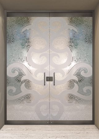 All Glass Front Door with a Frosted Glass Seville Traditional Design for Semi-Private by Sans Soucie Art Glass