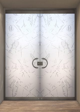 All Glass Front Door with Frosted Glass Patterns Spatter Large Design by Sans Soucie