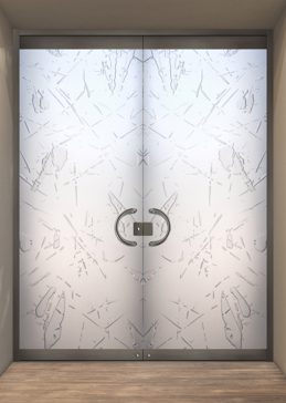 Exterior Glass Door with Frosted Glass Patterns Spatter Large Design by Sans Soucie