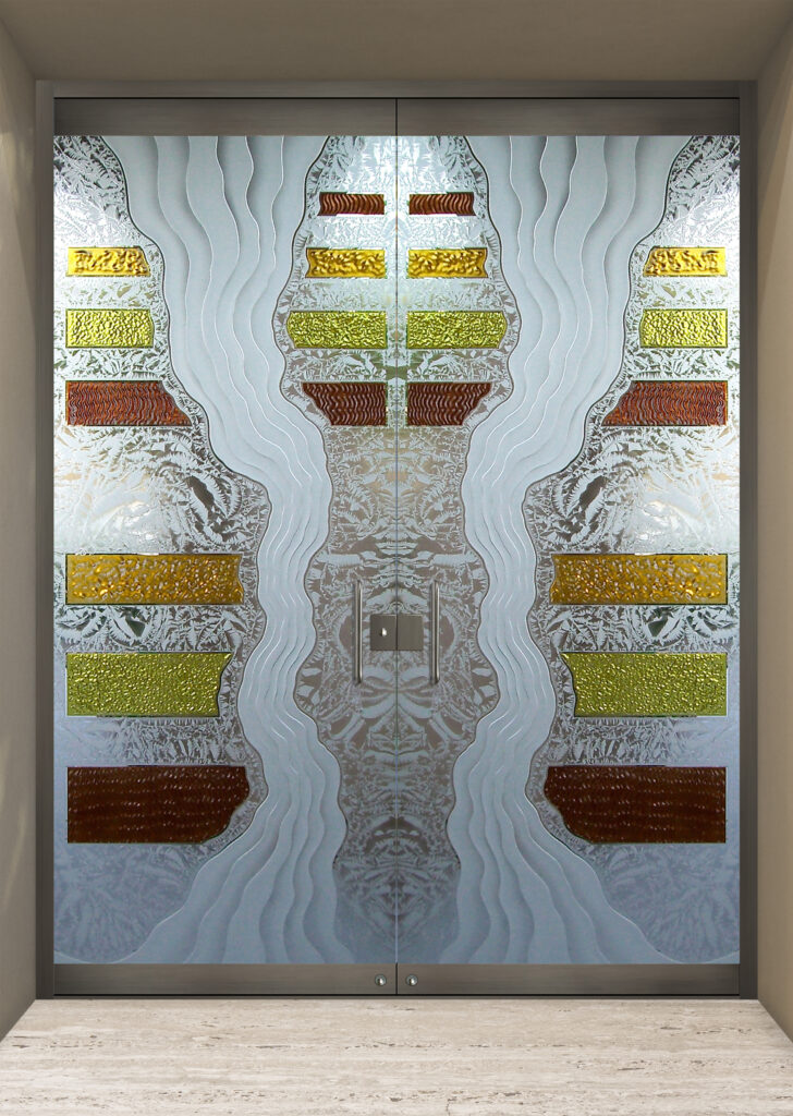 Contemporary frameless glass doors for business entrances