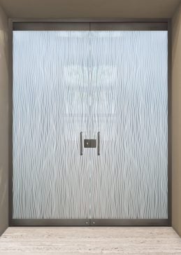Exterior Glass Door with Frosted Glass Patterns Water Trails Design by Sans Soucie