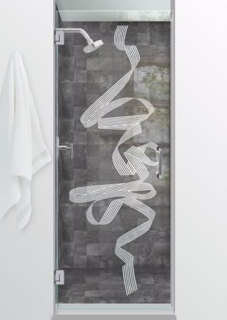 Shower Door with sandblast Frosted Glass Design Art Glass Featuring Sandblast Etched Glass by Sans Soucie