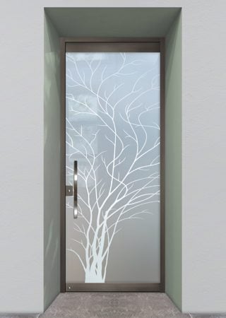 All Glass Front Door with sandblast Frosted Glass Design Art Glass Featuring Sandblast Etched Glass by Sans Soucie