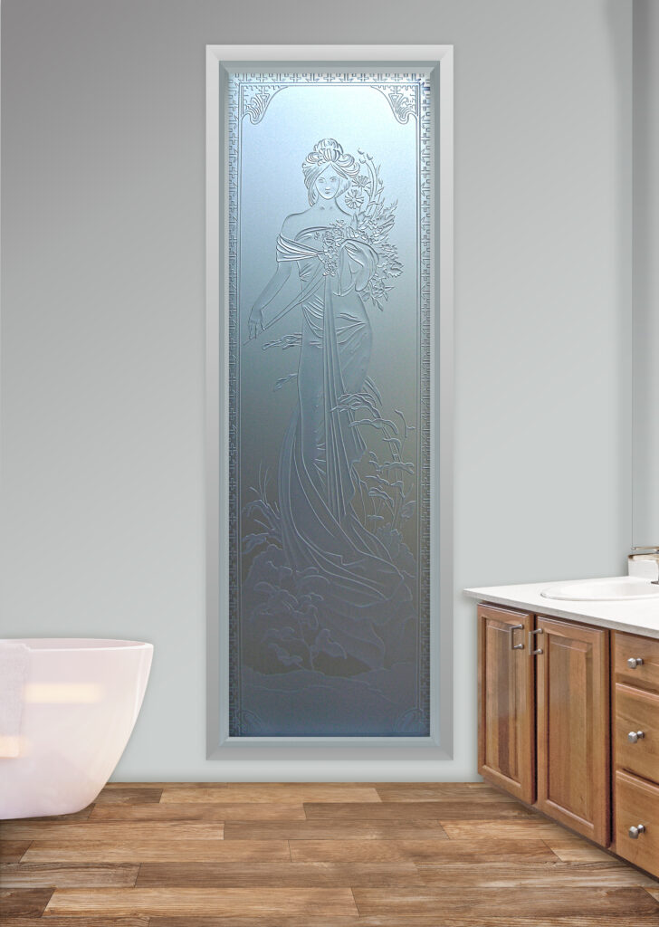 Art deco design bathroom window