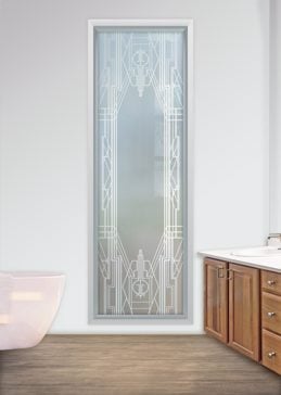 Window with a Frosted Glass Art Deco Art Deco Design for Private by Sans Soucie Art Glass