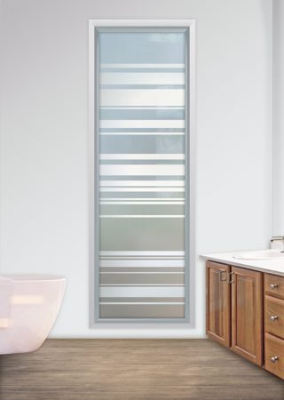 Window with Frosted Glass Geometric Barcodes Design by Sans Soucie
