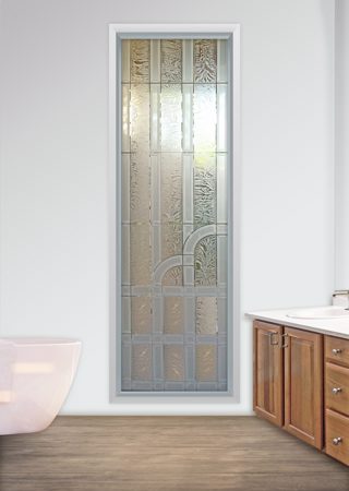 Window with sandblast Frosted Glass Design Art Glass Featuring Sandblast Etched Glass by Sans Soucie