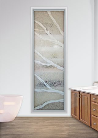 Window with sandblast Frosted Glass Design Art Glass Featuring Sandblast Etched Glass by Sans Soucie