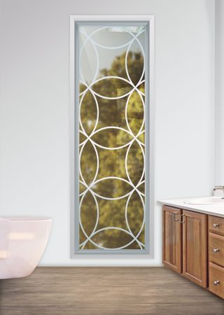 Window with Frosted Glass Geometric Circles Intersecting Large Scale Design by Sans Soucie
