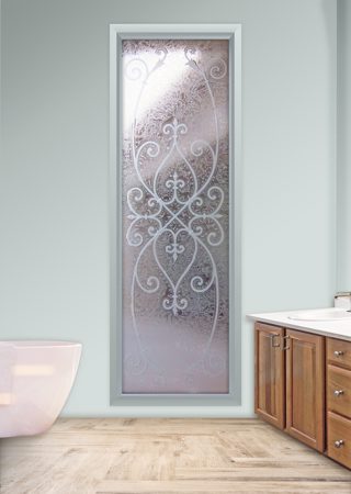 Window with sandblast Frosted Glass Design Art Glass Featuring Sandblast Etched Glass by Sans Soucie