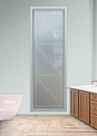 Window with sandblast Frosted Glass Design Art Glass Featuring Sandblast Etched Glass by Sans Soucie