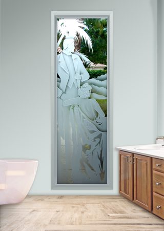 Window with sandblast Frosted Glass Design Art Glass Featuring Sandblast Etched Glass by Sans Soucie