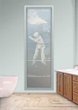 Window with Frosted Glass Desert Desert Golfer Design by Sans Soucie