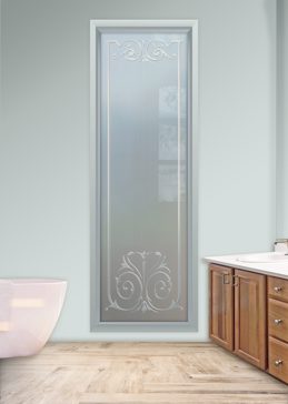Handmade Sandblasted Frosted Glass Window for Private Featuring a Traditional Design Elegant by Sans Soucie