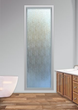Window with a Frosted Glass Eurorain Frost Patterns Design for Semi-Private by Sans Soucie Art Glass
