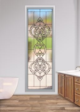 Window with Frosted Glass Traditional Gannett Bevels Design by Sans Soucie