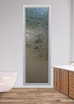 Window with a Frosted Glass Glass Stone - Cast Glass CGI Stone Exterior Patterns Design for Semi-Private by Sans Soucie Art Glass