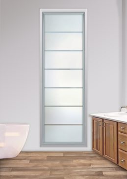 Window with Frosted Glass Geometric Grand Design by Sans Soucie