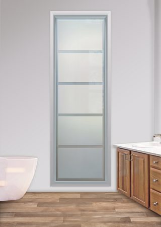 Window with Frosted Glass Geometric Grand Tall Design by Sans Soucie