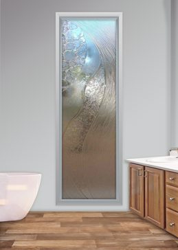 Window with a Frosted Glass High Tide - Cast Glass CGI 033 Exterior Patterns Design for Semi-Private by Sans Soucie Art Glass