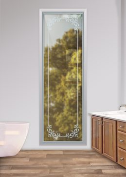 Window with a Frosted Glass Lenora Border Borders Design for Not Private by Sans Soucie Art Glass