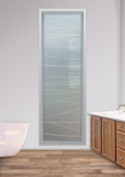 Window with Frosted Glass Geometric Linear Design by Sans Soucie