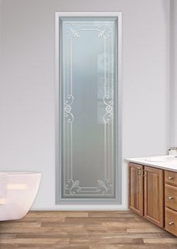 Window with a Frosted Glass Miranda  Design for Private by Sans Soucie Art Glass