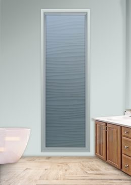 Window with Frosted Glass Patterns Nokes Waves Design by Sans Soucie