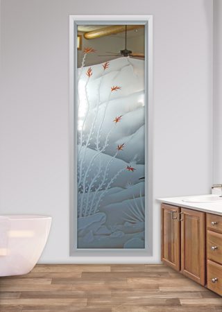 Window with sandblast Frosted Glass Design Art Glass Featuring Sandblast Etched Glass by Sans Soucie